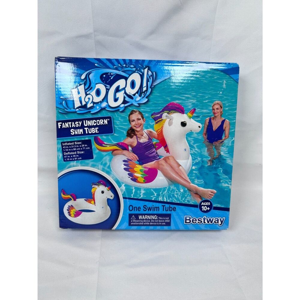 H2O GO! Fantasy Unicorn Swim Tube 43 in x 31.5 in x 28 in pool float New in Box